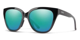 Smith Womens Era Chromapop Polarized Sunglasses In Black Frame / Opal Mirror