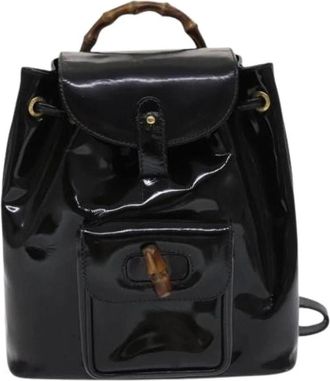 Gucci Pre-owned Backpacks, female, Black, Size: ONE SIZE Pre-owned Vintage bamboo backpack