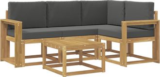 vidaXL Conjunto De Sof&aacute;s De Exterior 5 Uds. Blanco Y Antracita Vidaxl