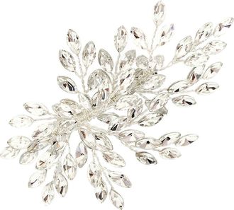 Brides & Hairpins Sahara Crystal Leaf Bendable Hair Clip in Silver at Nordstrom