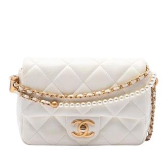 Chanel Pre-owned My Perfect Flap - Dames - Pre-owned - Wit - Maat: ONE Size Leer