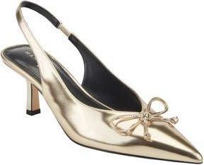 Marc Fisher Gretel Slingback Pointed Toe Bow Pump in Gold at Nordstrom Rack, Size 9.5