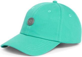 Malbon Golf Stamp Adjustable Dad Cap in Marine Green at Nordstrom