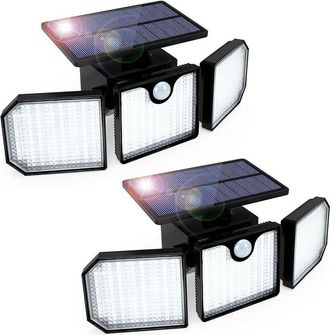 OEM L&aacute;mpara Solar Exterior Con Sensor De Movimiento, Aplique Solar Exterior De 3 Cabezales, Aplique Exterior Impermeable, Aplique Solar De Pared De 2 Piez