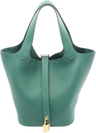 Herm&egrave;s Pre-owned Picotin Lock 18 - Dames - Vintage Tas - Groen - ONE Size - Vintage