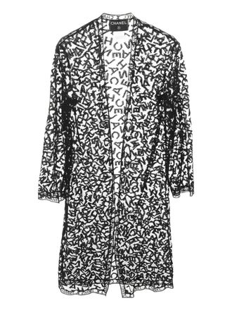 Chanel 1986-1988 lace coat - women - Cotton - 38 - Black