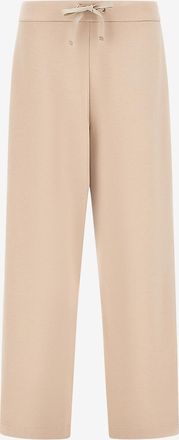 Herno Hose mit weitem Bein aus Jersey und Lurex Punto Roma