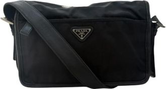 Prada Pre-owned Tessuto Nylon Schoudertas - Dames - Vintage Schoudertas - Zwart - ONE Size - Nylon - Vintage