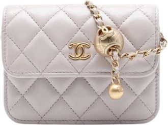 Chanel Borsa Pre-owned Quilted Lambskin Mini Crossbody - - Pre-owned - Donna - Beige - ONE SIZE