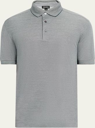 Ermenegildo Zegna Mens Cotton and Silk Polo Shirt