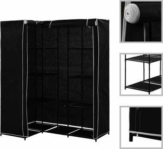 vidaXL Armario de esquina negro 130x87x169 cm Vidaxl