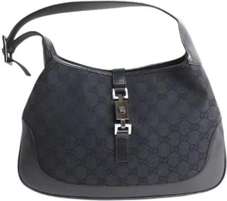 Gucci Pre-owned Shoulder Bags, female, Black, Size: ONE SIZE Pre-owned Jackie GG Canvas Shoulder Bag
