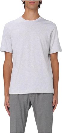 Eleventy Tops, Heren, Grijs, L, Katoen, T-shirt met ronde hals