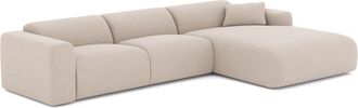 Sia Home Sof&aacute; cama gran derecho tejido tramado beige 280 cm