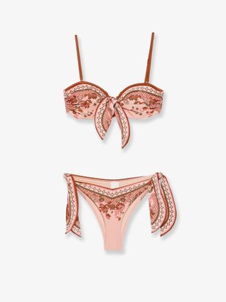 Zimmermann Bikini Aster in nylon lucido con stampa Paisley - ZIMMERMANN - gender_Woman