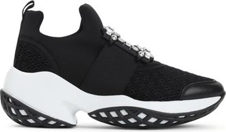 Roger Vivier Kristal Gesp Slip-On Sneakers - Dames - Sneakers - Zwart - 40 EU - Polyester - Schoenen