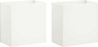 vidaXL Macetero De Jard&iacute;n 2 Uds. Blanco 50 X 30 X 40 Cm Vidaxl