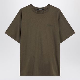 Jacquemus Khaki-T-Shirt mit Falten auf der R&uuml;ckseite