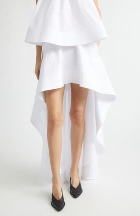 Stella McCartney Cotton Poplin High-Low Skirt in Pure White at Nordstrom, Size 6 Us