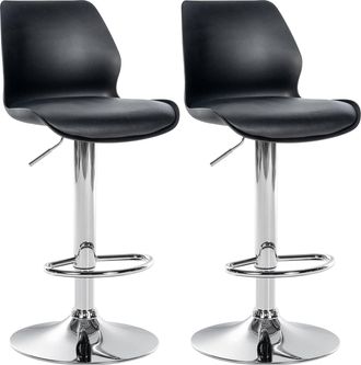 Clp Juego De 2 Taburetes De Bar Gilbert Negro Pl&aacute;stico