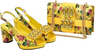 Generic Women Shoes And Bags To Set Peep Toe Shoes Sexy Wedding Party Sandals Rhinestone Pumps