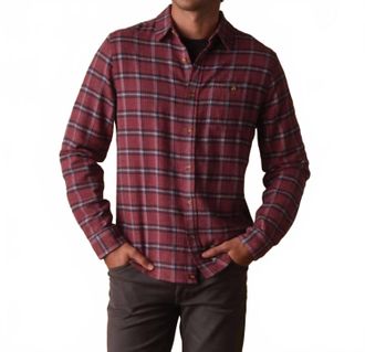 The Normal Brand Hudson Double Brushed Flannel Shirt In Mineral Red Plaid