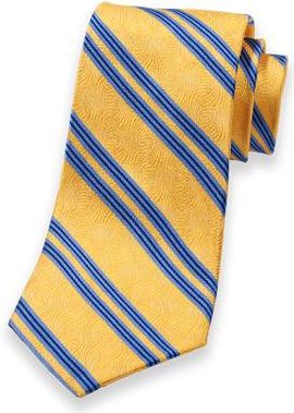 Paul Fredrick Patterned Woven Silk Tie in Yellow/blue at Nordstrom