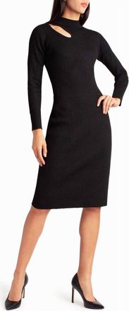 Nicole Miller Cut Out Knit Vanessa Dress In Very Black