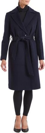 Sofiacashmere Belted Notch Collar Wool Coat in 410Nvy at Nordstrom Rack, Size 12