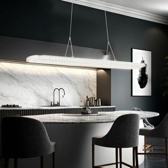 Globo Lighting Lampada a sospensione lampada a sospensione lampada da tavolo da pranzo plafoniera led cromo, metallo acrilico, 1x led 18W 1260lm 3000K, AxLxP