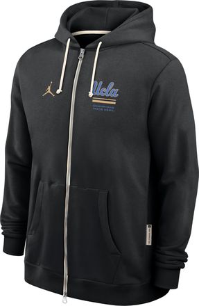 Nike Jordan Mens UCLA Sideline Standard Issue Jordan Brand Dri-FIT College Full-Zip Hoodie in Black | 0JAV00AUCL-1FA