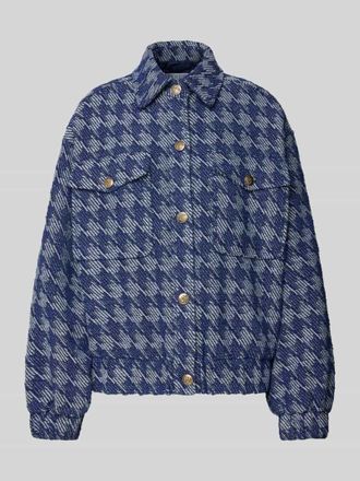 Jake*s Boucle Denim Jacke mit Hahnentritt-Muster in Dunkelblau, Gr&ouml;&szlig;e 38