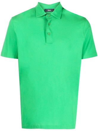 Herno button-placket polo shirt - men - Cotton - 50 - Green