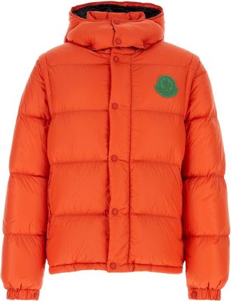 Moncler Orange Nylon Cyclone Down Jacket
