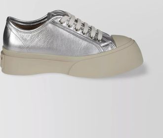Marni low-top metallic finish sneakers with rubber sole