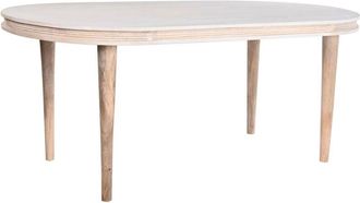 DKD Home Decor Tavolo da Pranzo DKD Home Decor Bianco Dorato Ottone Legno di mango 180 x 90 x 76 cm