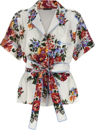 Dolce & Gabbana White Silk Womens Blouse