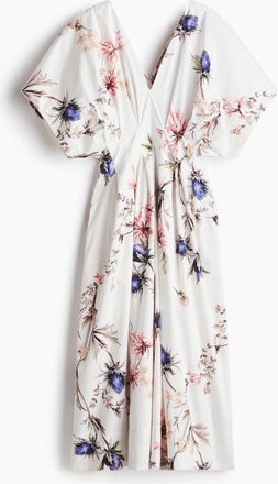 H&M Waisted cotton dress - White
