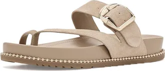 Vince Camuto Camilo Toe Loop Buckle Band Slide Sandals Womens Sandals Tortilla : 9.5 M, Leather