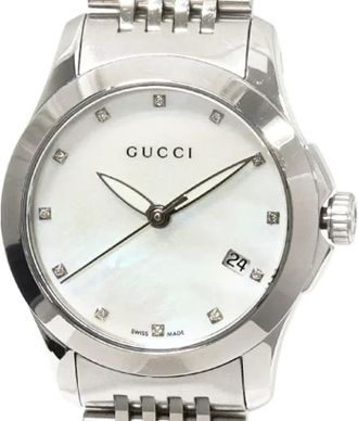 Gucci Pre-owned Watches, female, White, Size: ONE SIZE Pre-owned Metal watches