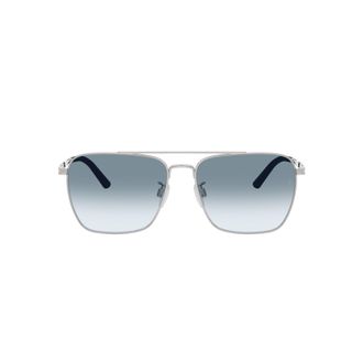 Oliver Peoples 0ov1362s Square Metal Frame Sunglasses with Gradient Blue Lenses