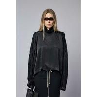 Rick Owens Woven T-shirt - Jumbo Tabard Cropped Top Black