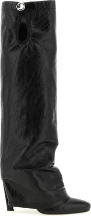 The Attico Schoenen, Dames, Zwart, 37 1/2 EU, Leer, Leon Boot