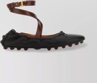 Tod's leather ankle-strap ballerina flats