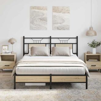 Berkfield Home Bed Frame without Mattress Sonoma Oak 137x190 cm Engineered Wood in Brown