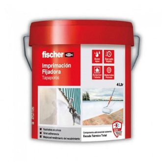 Fischer Imprimaci&oacute;n Fijadora Blanca Tapaporos, Base Agua, Para Interiores Y Exteriores, 4 L