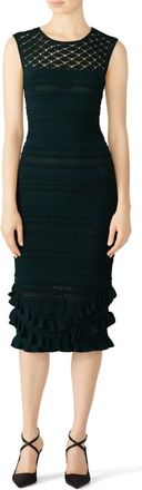 Sachin & Babi Skye Knit Ruffle Bodycon Sleeveless Dress In Black