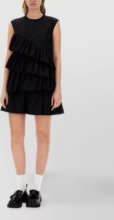 Msgm cotton ruffled mini dress