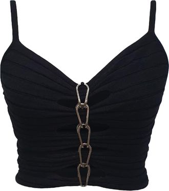 Dion Lee Central Chain Cami Top in Black Viscose