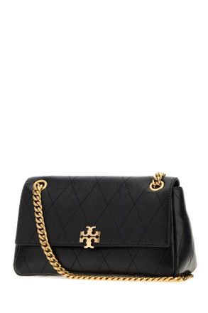Tory Burch Womens Quilted Shoulder Bag Black Leather